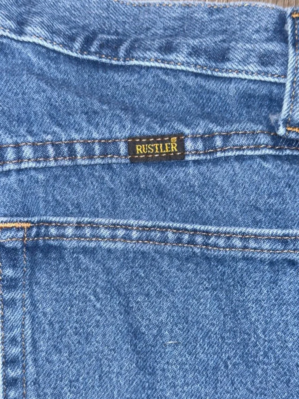 Wrangler Rustler Jeans Mens 32x34 Straight Leg Med Wash Denim Workwear